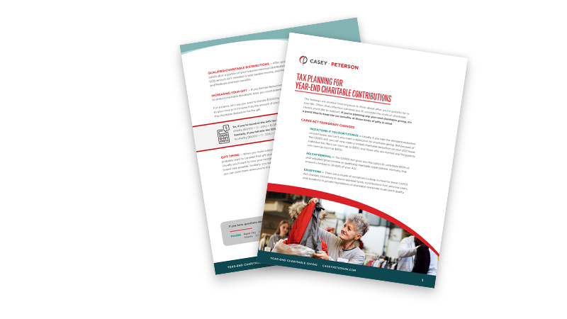 Casey Peterson Year End Charitable Giving Guide